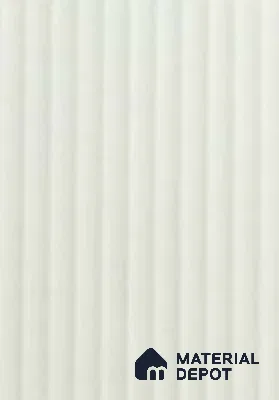 Soft White Fluted Solid Color PR Crystal Z+ 1123 8 ft x 4 ft High Gloss Finish Decorative Laminate - 1.25 mm | Suitable for TV Unit,Wardrobe, Kitchen Cabinets