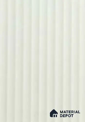 Soft White Fluted Solid Color PR Crystal Z+ 1123 8 ft x 4 ft High Gloss Finish Decorative Laminate - 1.25 mm | Suitable for TV Unit,Wardrobe, Kitchen Cabinets
