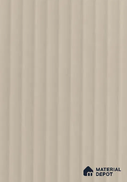 Light Beige Fluted Solid Color PR Crystal Z+ 1129 8 ft x 4 ft High Gloss Finish Decorative Laminate - 1.25 mm | Suitable for TV Unit,Wardrobe, Kitchen Cabinets