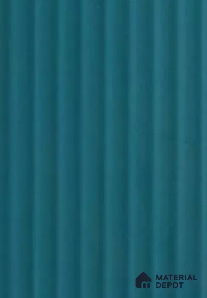 Teal Blue Fluted Solid Color PR Crystal Z+ 1186 8 ft x 4 ft High Gloss Finish Decorative Laminate - 1.25 mm | Suitable for TV Unit,Wardrobe, Kitchen Cabinets