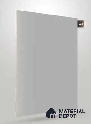 Grey Solid Colors Look PU 053D 8 ft x 4 ft PU Finish Decorative Laminate - 1 mm | Suitable for Living Room, Kitchen, Office