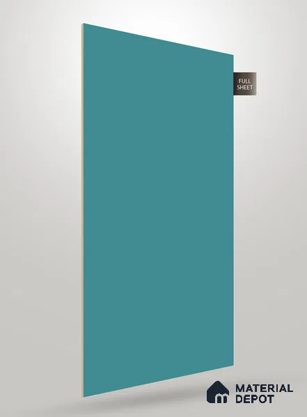 Blue Solid Colors Look PU 124 8 ft x 4 ft Super Matte Finish Decorative Laminate - 1 mm | Suitable for Living Room, Kitchen, Office