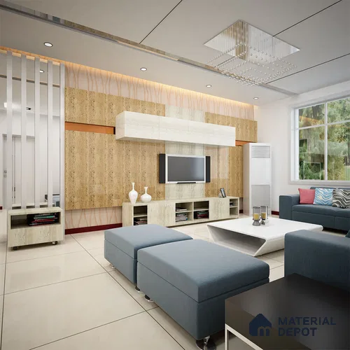 Cream Cement Look PU 1334 8 ft x 4 ft PU Finish Decorative Laminate - 1.25 mm | Suitable for TV Unit, Wardrobe, Kitchen Cabinets