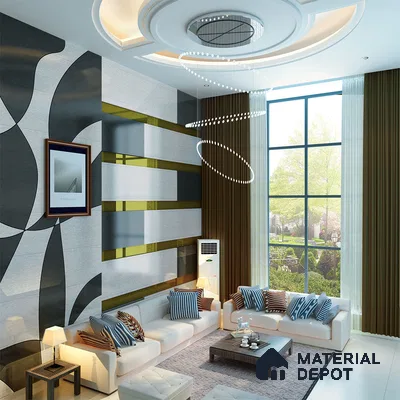 Patterned Look PU 1351 8 ft x 4 ft PU Finish Decorative Laminate - 1.25 mm | Suitable for Bedroom, TV Unit, Wardrobe