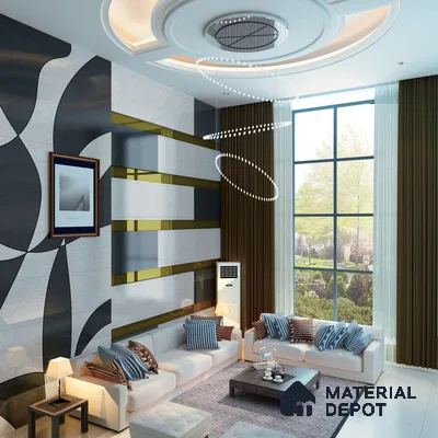 Patterned Look PU 1352 8 ft x 4 ft PU Finish Decorative Laminate - 1.25 mm | Suitable for Bedroom, TV Unit, Wardrobe