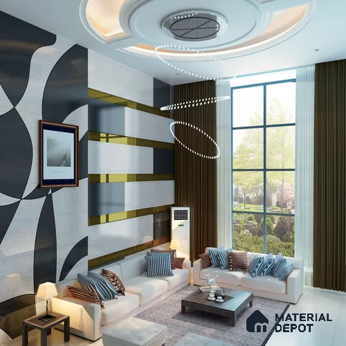 Patterned Look PU 1352 8 ft x 4 ft PU Finish Decorative Laminate - 1.25 mm | Suitable for Bedroom, TV Unit, Wardrobe