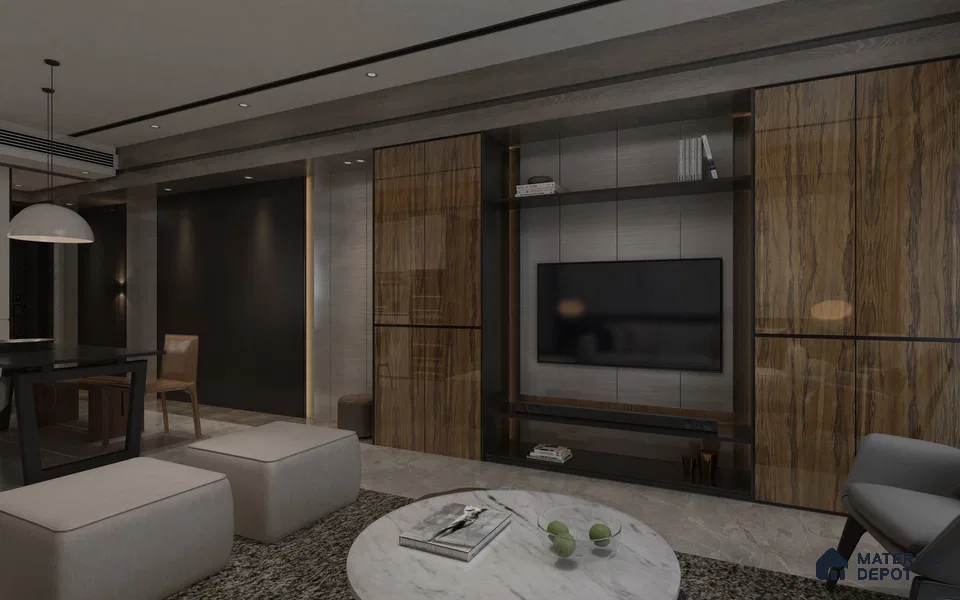 Wooden Look PU 1503 8 ft x 4 ft PU Finish Decorative Laminate - 1.25 mm | Suitable for TV Unit, Wardrobe, Kitchen Cabinets