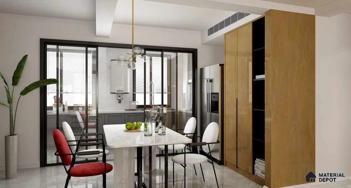 Stone Look PU 1554 8 ft x 4 ft PU Finish Decorative Laminate - 1.25 mm | Suitable for TV Unit, Wardrobe, Kitchen Cabinets