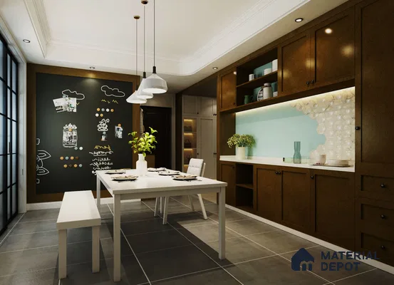 Stone Look PU 1555 8 ft x 4 ft PU Finish Decorative Laminate - 1.25 mm | Suitable for TV Unit, Wardrobe, Kitchen Cabinets