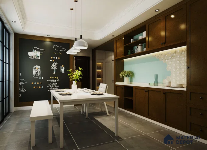Stone Look PU 1555 8 ft x 4 ft PU Finish Decorative Laminate - 1.25 mm | Suitable for TV Unit, Wardrobe, Kitchen Cabinets