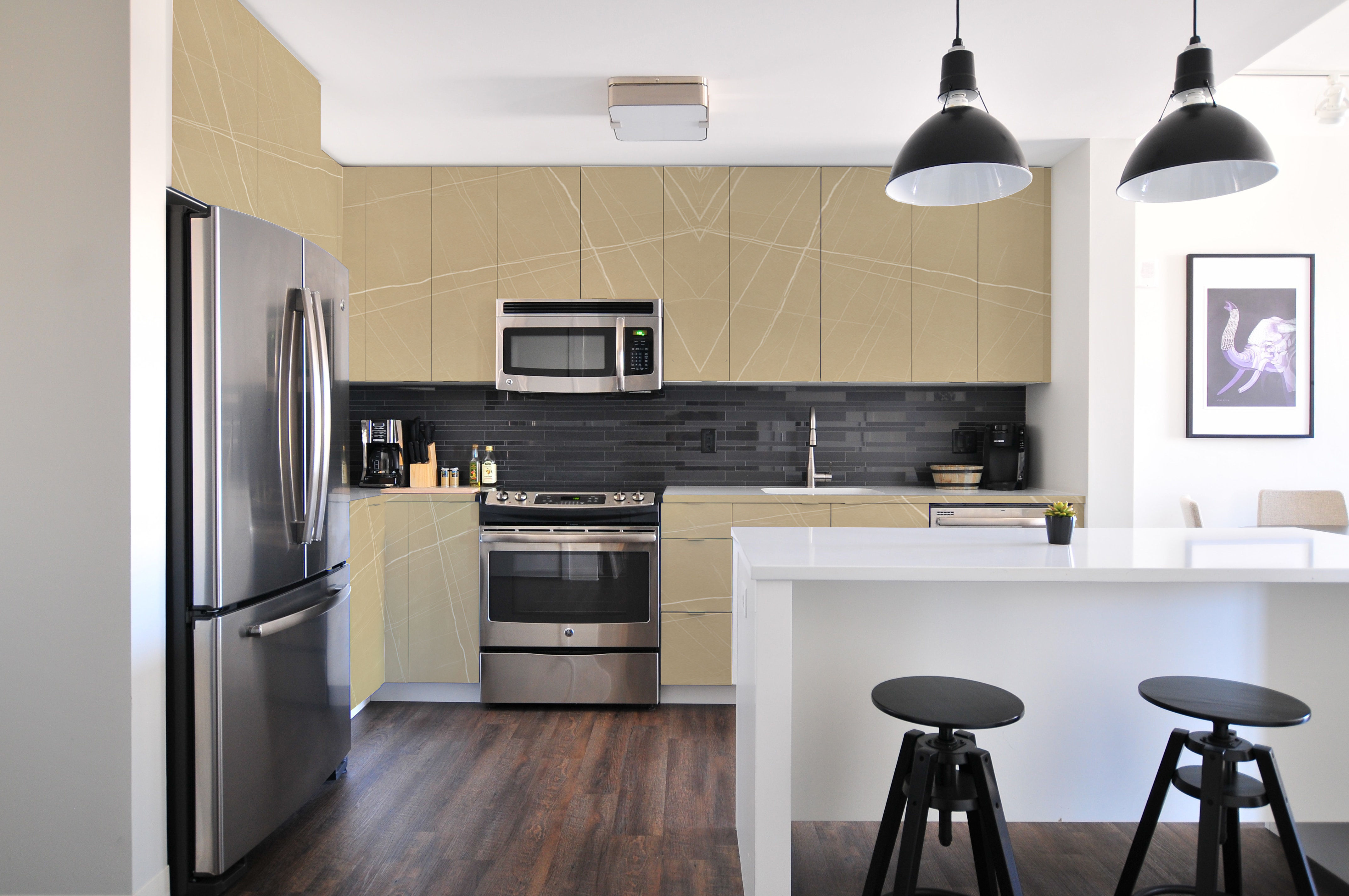 Beige Marble Look PU 1634 8 ft x 4 ft High Gloss Finish Decorative Laminate - 1.25 mm | Suitable for TV Unit, Wardrobe, Kitchen Cabinets