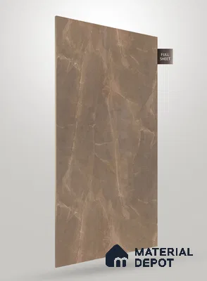 Brown Marble Look PU 1778 8 ft x 4 ft High Gloss Finish Decorative Laminate - 1.25 mm | Suitable for TV Unit, Wardrobe, Kitchen Cabinets