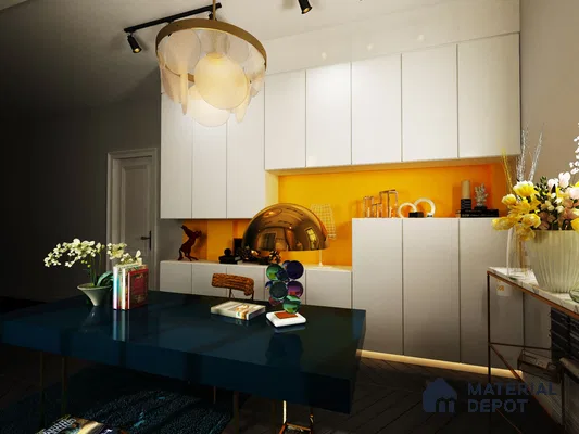 White Solid Colors Look PU 250 8 ft x 4 ft Super Matte Finish Decorative Laminate - 1 mm | Suitable for Living Room, Kitchen, Office