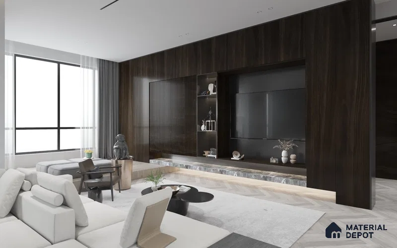 Wooden Look PU 253 8 ft x 4 ft PU Finish Decorative Laminate - 1 mm | Suitable for TV Unit, Wardrobe, Kitchen Cabinets