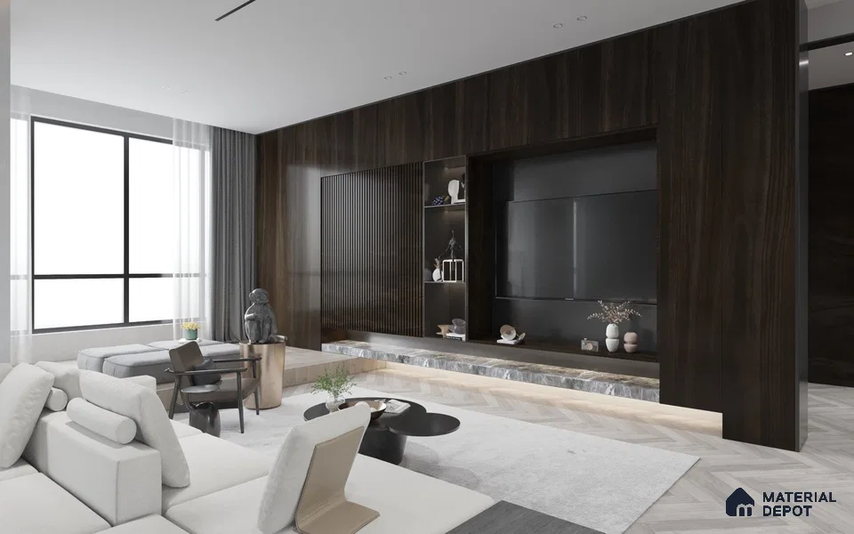 Wooden Look PU 253 8 ft x 4 ft PU Finish Decorative Laminate - 1 mm | Suitable for TV Unit, Wardrobe, Kitchen Cabinets