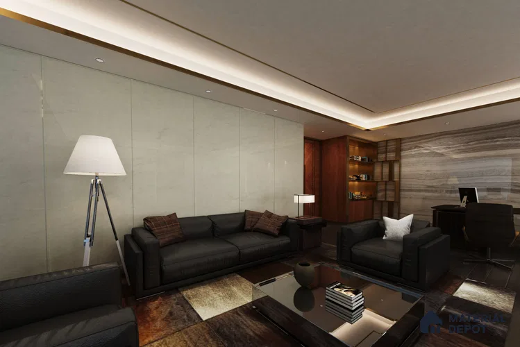 Ivory Marble Look PU 425 8 ft x 4 ft High Gloss Finish Decorative Laminate - 1 mm | Suitable for TV Unit, Wardrobe, Kitchen Cabinets