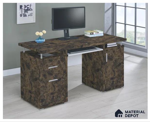 Brown Marble Look PU 526 8 ft x 4 ft PU Finish Decorative Laminate - 1 mm | Suitable for TV Unit, Wardrobe, Kitchen Cabinets
