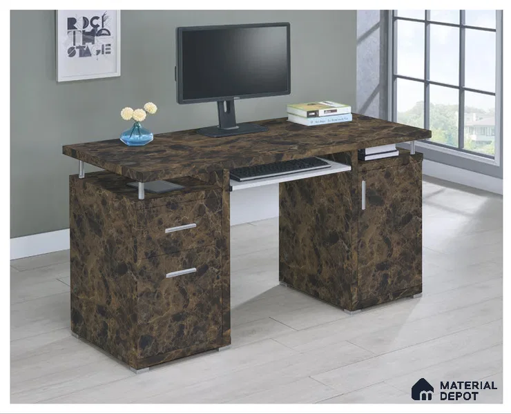 Brown Marble Look PU 526 8 ft x 4 ft PU Finish Decorative Laminate - 1 mm | Suitable for TV Unit, Wardrobe, Kitchen Cabinets