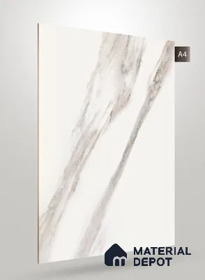 White Marble Look PU 585 8 ft x 4 ft High Gloss Finish Decorative Laminate - 1 mm | Suitable for TV Unit, Wardrobe, Kitchen Cabinets