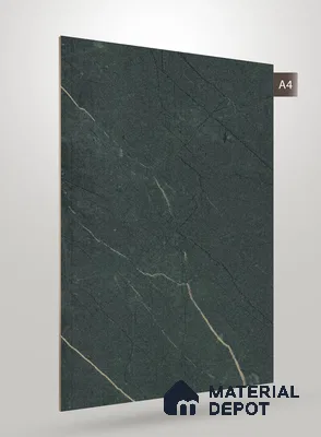 Green Marble Look PU 588 8 ft x 4 ft High Gloss Finish Decorative Laminate - 1 mm | Suitable for TV Unit, Wardrobe, Kitchen Cabinets