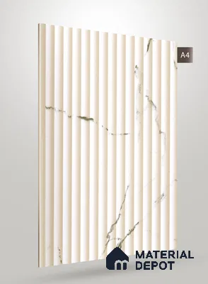 Marble Fluted PU 590 8 ft x 4 ft PU Finish Decorative Laminate - 1 mm | Suitable for TV Unit,Wardrobe, Kitchen Cabinets