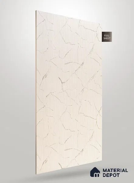 Marble Fluted PU 590 8 ft x 4 ft PU Finish Decorative Laminate - 1 mm | Suitable for TV Unit,Wardrobe, Kitchen Cabinets