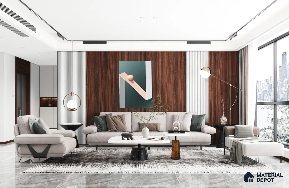 Wooden Look RD 604 Rain Drop 8 ft x 4 ft Texture Finish Decorative Laminate - 1 mm | Suitable for TV Unit, Wardrobe, Kitchen Cabinets