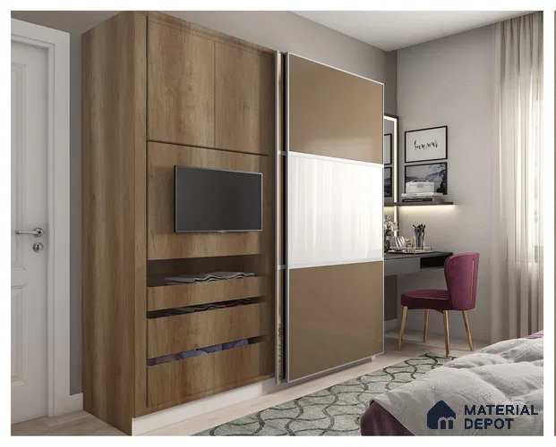 Wooden Look RV 936 A Raw Veneer 8 ft x 4 ft Texture Finish Decorative Laminate - 1 mm | Suitable for TV Unit, Wardrobe, Kitchen Cabinets