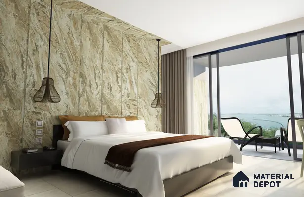Brown Marble Look SM 448 8 ft x 4 ft Super Matte Finish Decorative Laminate - 1 mm | Suitable for TV Unit, Wardrobe, Kitchen Cabinets