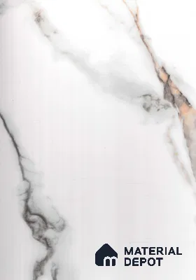 White Marble Look SM 544 8 ft x 4 ft Texture Finish Decorative Laminate - 1 mm | Suitable for TV Unit, Wardrobe, Kitchen Cabinets