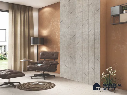 Grey Marble Look SM 551 8 ft x 4 ft Texture Finish Decorative Laminate - 1 mm | Suitable for TV Unit, Wardrobe, Kitchen Cabinets