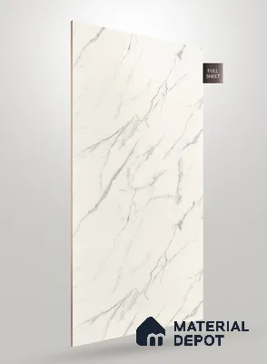 White Marble Look SM 570 8 ft x 4 ft Super Matte Finish Decorative Laminate - 1 mm | Suitable for TV Unit, Wardrobe, Kitchen Cabinets