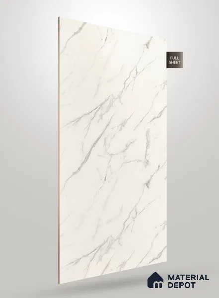 White Marble Look SM 570 8 ft x 4 ft Super Matte Finish Decorative Laminate - 1 mm | Suitable for TV Unit, Wardrobe, Kitchen Cabinets