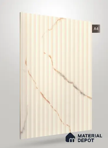 Marble Fluted SM 600 8 ft x 4 ft Super Matte Finish Decorative Laminate - 1 mm | Suitable for TV Unit,Wardrobe, Kitchen Cabinets
