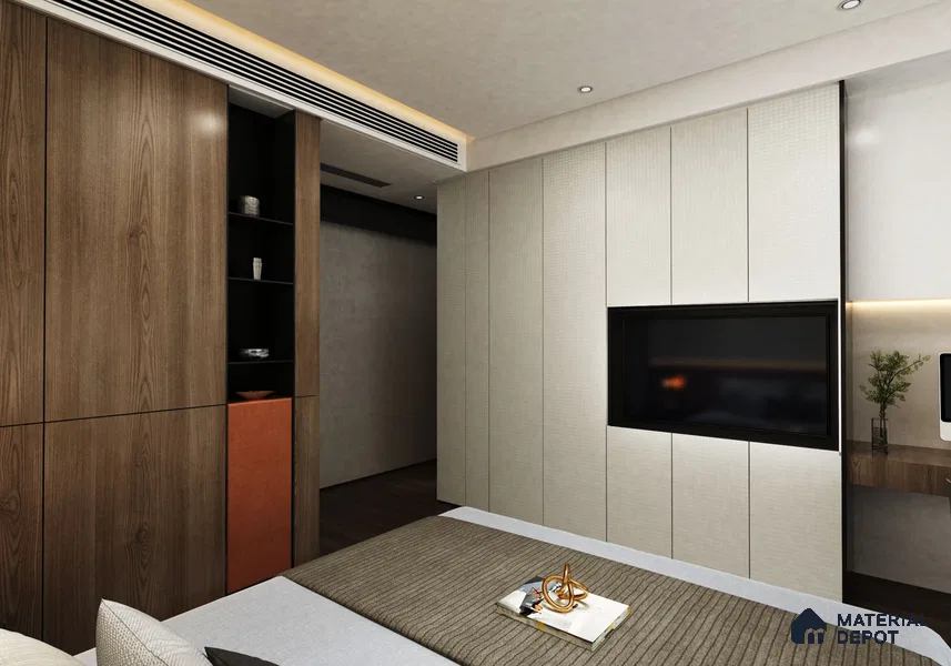 Grey Fabric Look ST 264 8 ft x 4 ft Texture Finish Decorative Laminate - 1 mm | Suitable for TV Unit, Wardrobe, Kitchen Cabinets