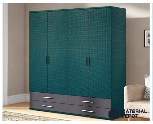 Green Fabric Look ST 265 8 ft x 4 ft Texture Finish Decorative Laminate - 1 mm | Suitable for TV Unit, Wardrobe, Kitchen Cabinets