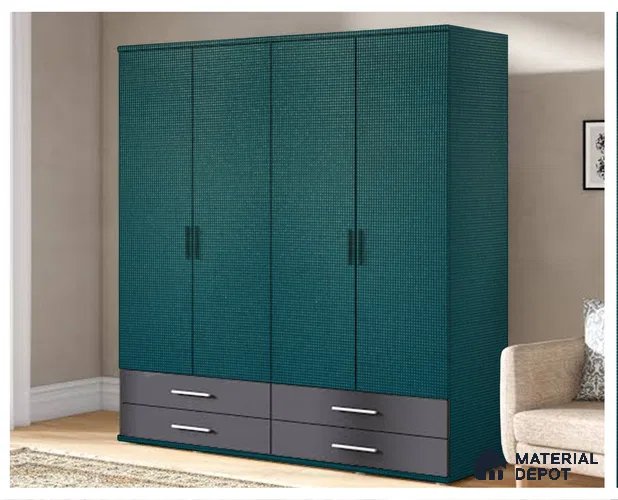 Green Fabric Look ST 265 8 ft x 4 ft Texture Finish Decorative Laminate - 1 mm | Suitable for TV Unit, Wardrobe, Kitchen Cabinets