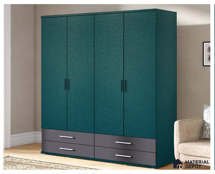 Green Fabric Look ST 265 8 ft x 4 ft Texture Finish Decorative Laminate - 1 mm | Suitable for TV Unit, Wardrobe, Kitchen Cabinets