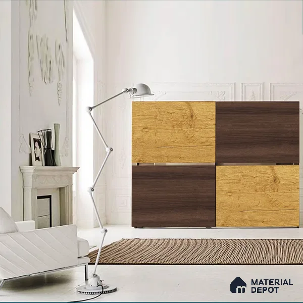 Wooden Look SW 424 Seasoned Wooden 8 ft x 4 ft Texture Finish Decorative Laminate - 1 mm | Suitable for TV Unit, Wardrobe, Kitchen Cabinets