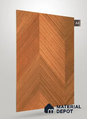 Brown Patterned Wood Look VC 1747 Veritas Chevron 8 ft x 4 ft Texture Finish Decorative Laminate - 1.25 mm | Suitable for TV Unit, Wardrobe, Kitchen Cabinets