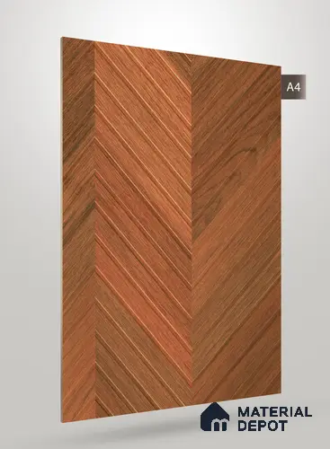 Brown Patterned Wood Look VC 1749 Veritas Chevron 8 ft x 4 ft Texture Finish Decorative Laminate - 1.25 mm | Suitable for TV Unit, Wardrobe, Kitchen Cabinets