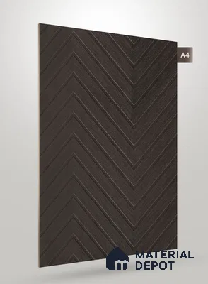 Grey Patterned Wood Look VC 1750 Veritas Chevron 8 ft x 4 ft Texture Finish Decorative Laminate - 1.25 mm | Suitable for TV Unit, Wardrobe, Kitchen Cabinets