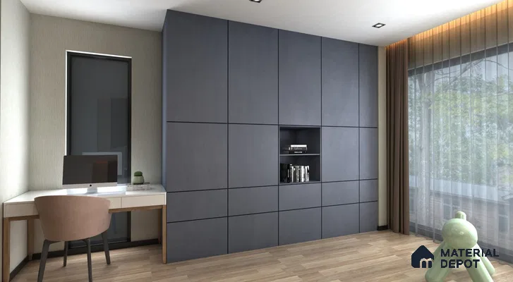 Wooden Look VW 1673 Velvety Wooden 8 ft x 4 ft Texture Finish Decorative Laminate - 1.25 mm | Suitable for TV Unit, Wardrobe, Kitchen Cabinets