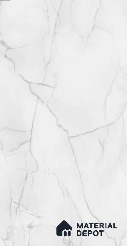 40487 MR+ Pure White Marble 8 ft x 4 ft MR+ Micro Scratch Resistant High Gloss Finish Decorative Laminate - 1 mm | Suitable for TV Unit, Wardrobe, Kitchen Cabinets