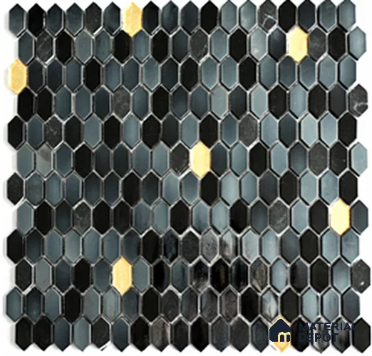 Mosaic Highlighters Look Wall Tile TL 13466 B 12 inch x 11.61 inch Glossy Finish Glass Tile - 9 mm