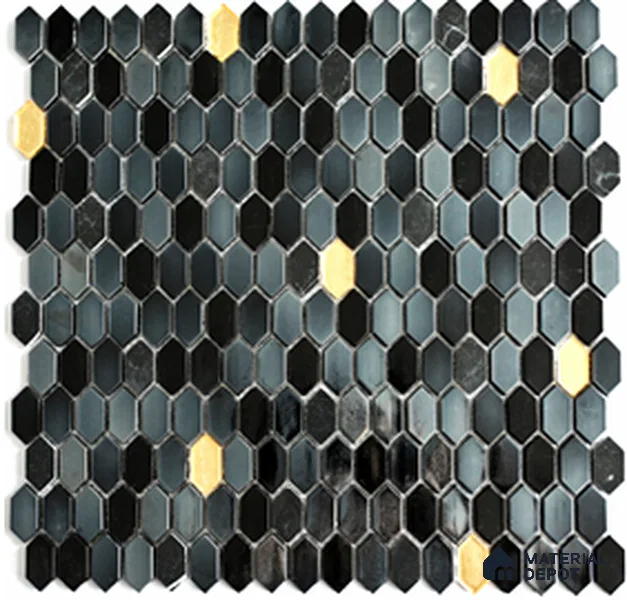 Mosaic Highlighters Look Wall Tile TL 13466 B 12 inch x 11.61 inch Glossy Finish Glass Tile - 9 mm