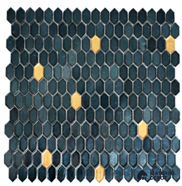 Mosaic Highlighters Look Wall Tile TL 13466 E 12 inch x 11.61 inch Glossy Finish Glass Tile - 9 mm