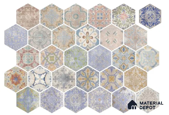 Moroccans Look Wall Tile TL 13476 B  10 inch x 9 inch Matte Finish Porcelain Tile - 9 mm