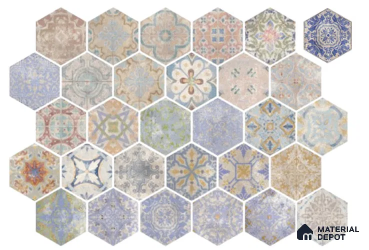 Moroccans Look Wall Tile TL 13476 B  10 inch x 9 inch Matte Finish Porcelain Tile - 9 mm