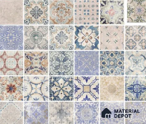 Moroccans Look Wall Tile TL 13476  6 inch x 6 inch Matte Finish Porcelain Tile - 9 mm